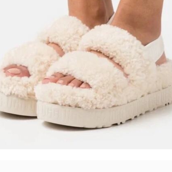 Cozy Cream Fluffy Women's Slides - Picture 3 of 4